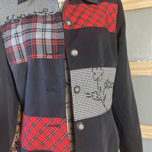 Susan Bristol Patchwork Multicolor Blazer Shoulder Pads Size 6 - Picture 4 of 8